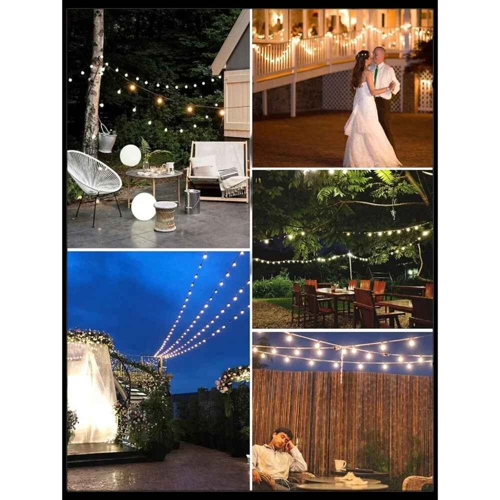 Outdoor String Lights Waterproof, 100FT LED Patio Lights with 50 Shatterproof...